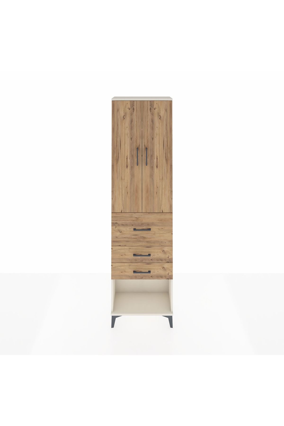 Arges Dolap 2 Raflı 3 Çekmeceli 2 Kapaklı 60x30x221 Aytaşı-Çam