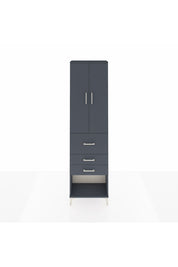 Arges Dolap 2 Raflı 3 Çekmeceli 2 Kapaklı 60x30x221 Antrasit-Antrasit