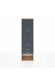 Arges Dolap 2 Raflı 3 Çekmeceli 2 Kapaklı 60x30x221 Çam-Antrasit