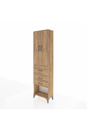 Arges Dolap 2 Raflı 3 Çekmeceli 2 Kapaklı 60x30x221 Çam-Çam