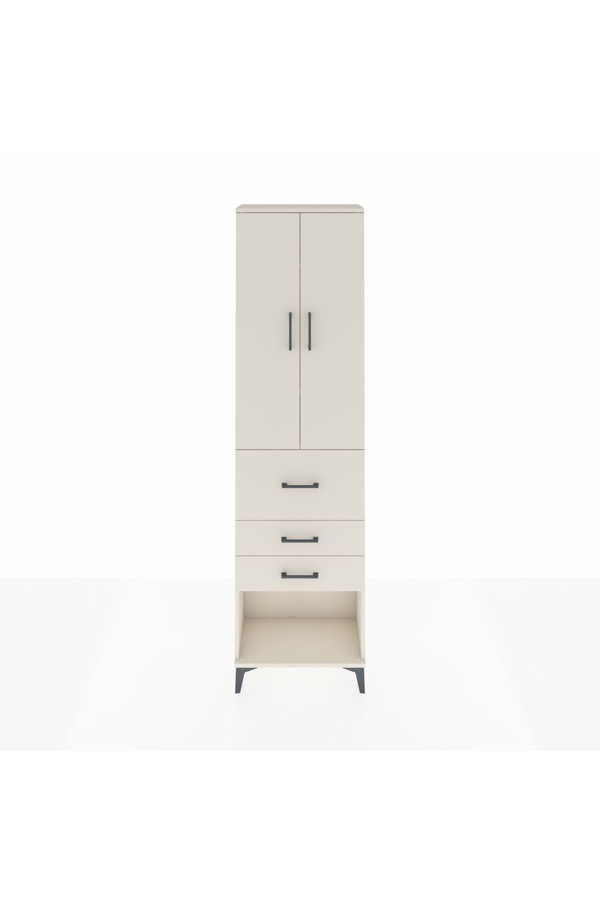 Arges Dolap 3 Raflı 3 Çekmeceli 2 Kapaklı 60x30x221 Aytaşı-Aytaşı