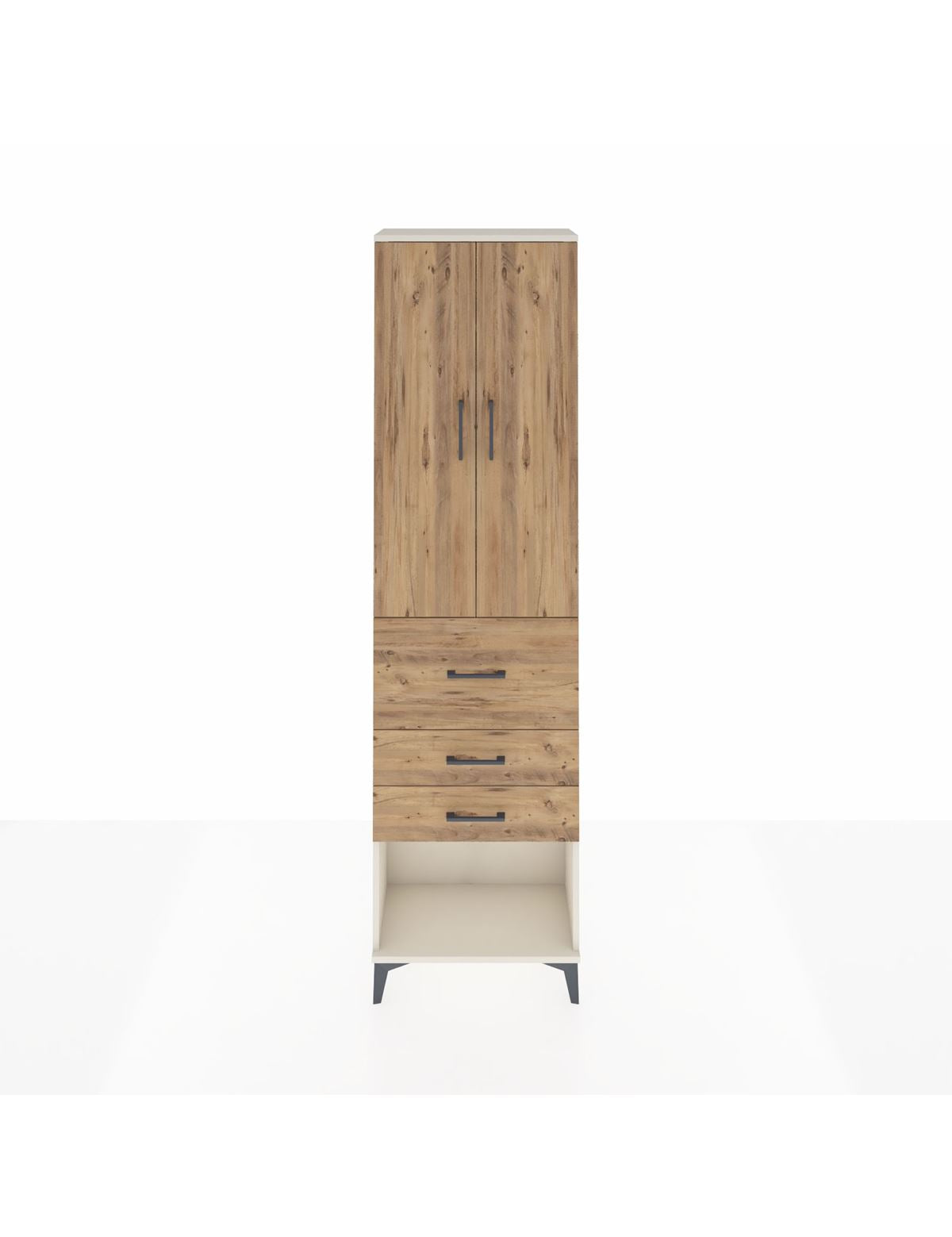 Arges Dolap 3 Raflı 3 Çekmeceli 2 Kapaklı 60x30x221 Aytaşı-Çam