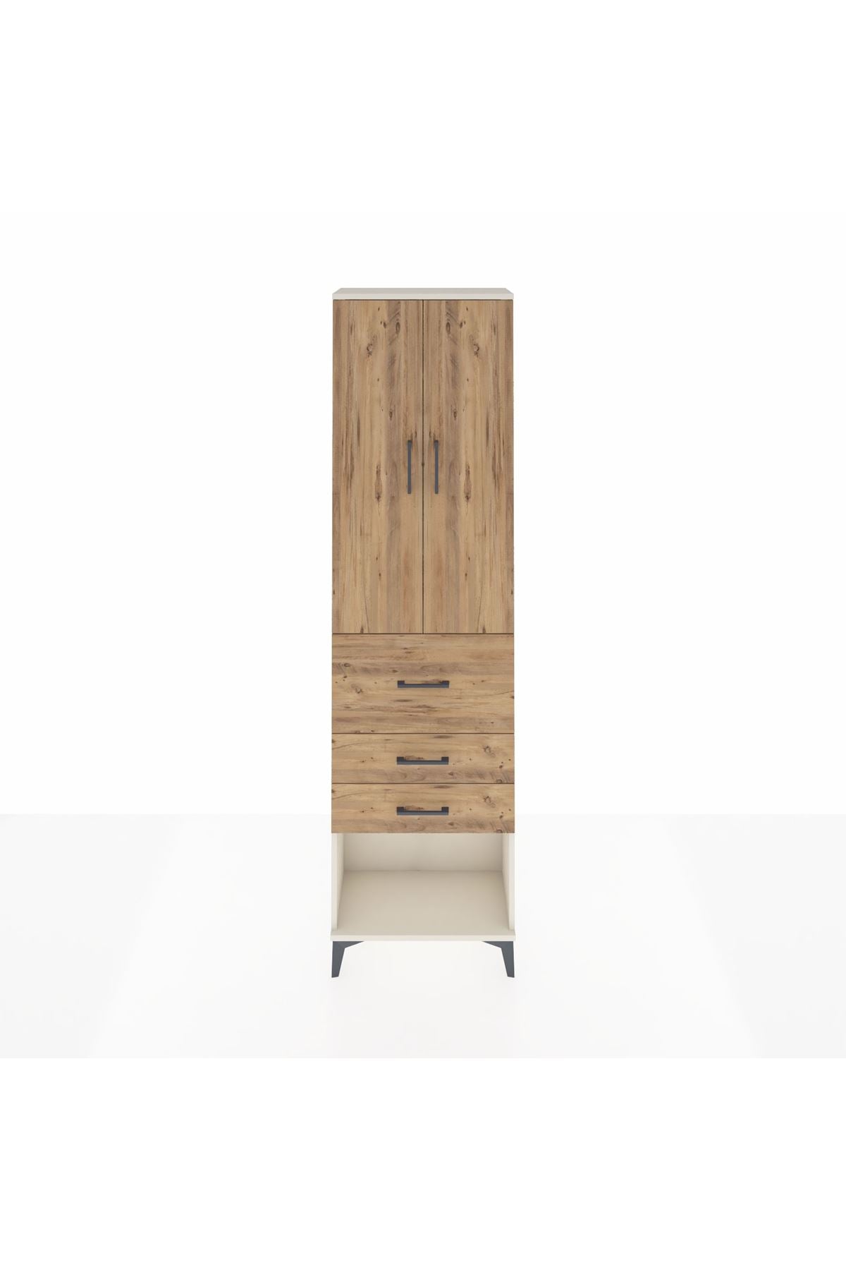 Arges Dolap 3 Raflı 3 Çekmeceli 2 Kapaklı 60x30x221 Aytaşı-Çam