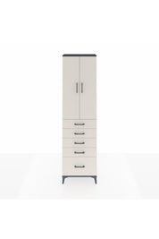 Arges Dolap 2 Raflı 5 Çekmeceli Tek Askılı 60x30x221 Antrasit-Aytaşı