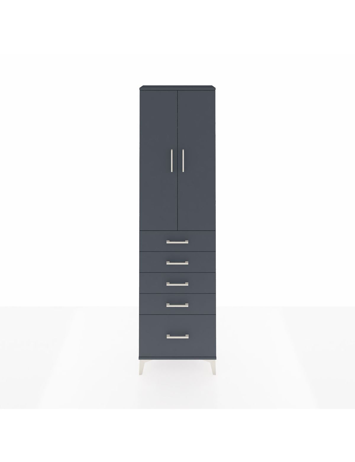 Arges Dolap 2 Raflı 5 Çekmeceli Tek Askılı 60x30x221 Antrasit-Antrasit