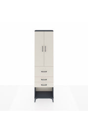 Arges Dolap 3 Raflı 3 Çekmeceli 2 Kapaklı 60x30x221 Antrasit-Aytaşı