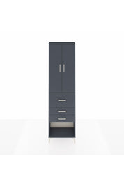 Arges Dolap 3 Raflı 3 Çekmeceli 2 Kapaklı 60x30x221 Antrasit-Antrasit