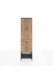 Arges Dolap 3 Raflı 3 Çekmeceli 2 Kapaklı 60x30x221 Antrasit-Çam