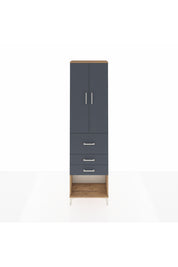 Arges Dolap 3 Raflı 3 Çekmeceli 2 Kapaklı 60x30x221 Çam-Antrasit