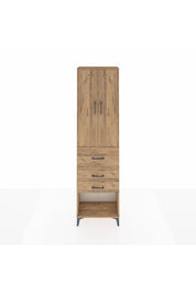 Arges Dolap 3 Raflı 3 Çekmeceli 2 Kapaklı 60x30x221 Çam-Çam