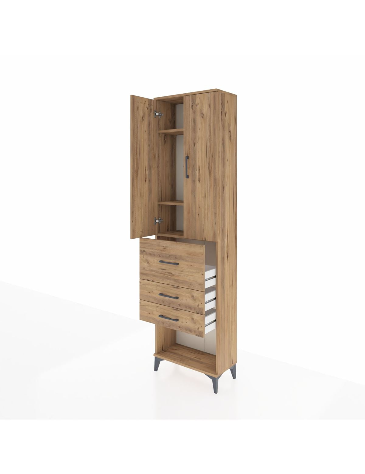Arges Dolap 3 Raflı 3 Çekmeceli 2 Kapaklı 60x30x221 - S29M149V9A