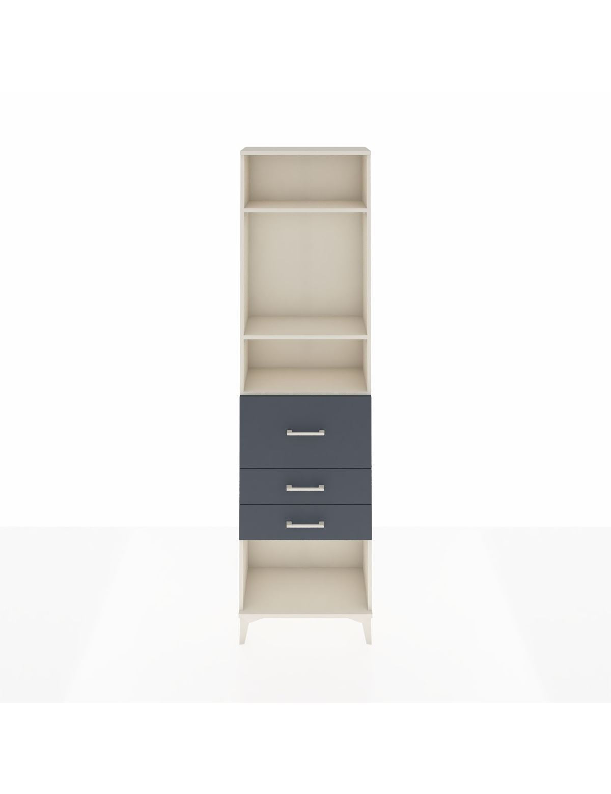 Arges Dolap 3 Raflı 3 Çekmeceli 60x30x221 Aytaşı-Antrasit