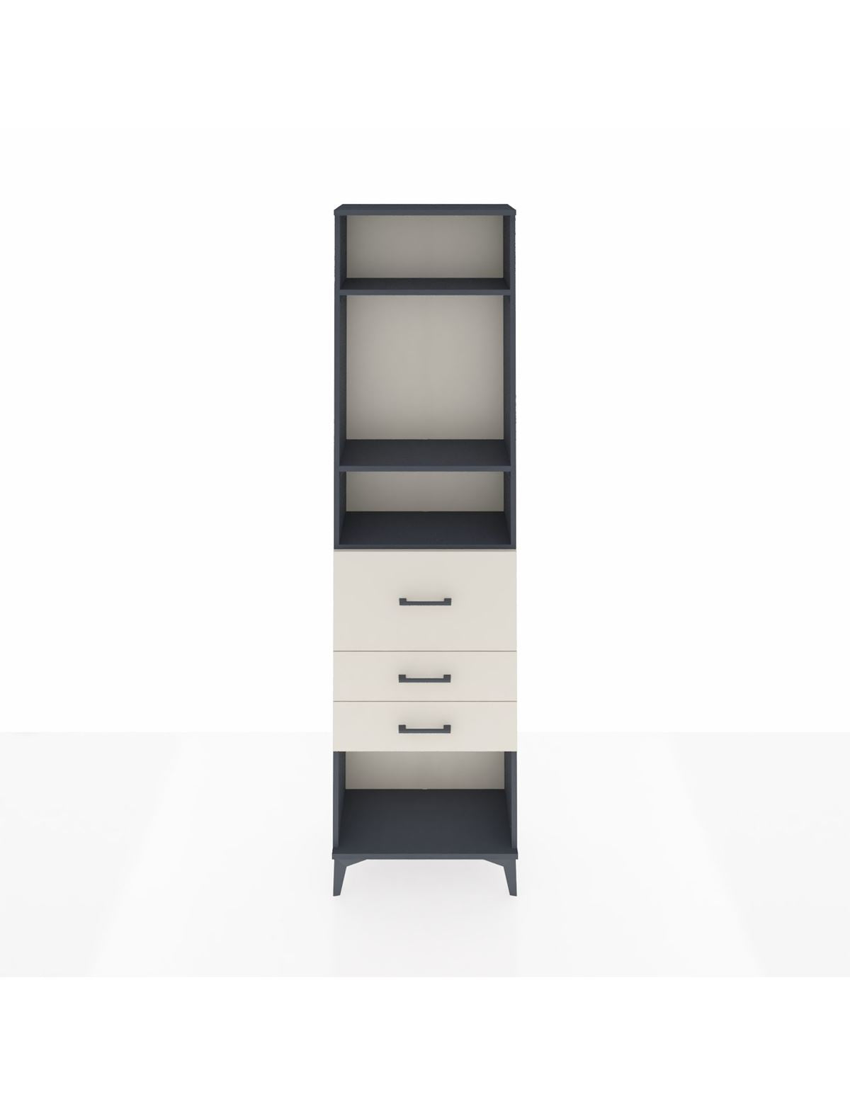 Arges Dolap 3 Raflı 3 Çekmeceli 60x30x221 Antrasit-Aytaşı