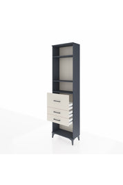 Arges Dolap 3 Raflı 3 Çekmeceli 60x30x221 Antrasit-Aytaşı