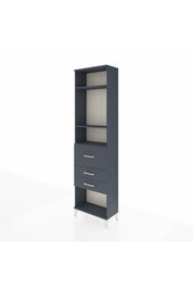 Arges Dolap 3 Raflı 3 Çekmeceli 60x30x221 Antrasit-Antrasit