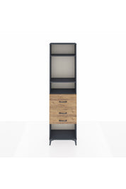 Arges Dolap 3 Raflı 3 Çekmeceli 60x30x221 Antrasit-Çam