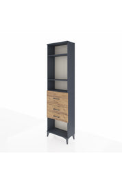 Arges Dolap 3 Raflı 3 Çekmeceli 60x30x221 Antrasit-Çam