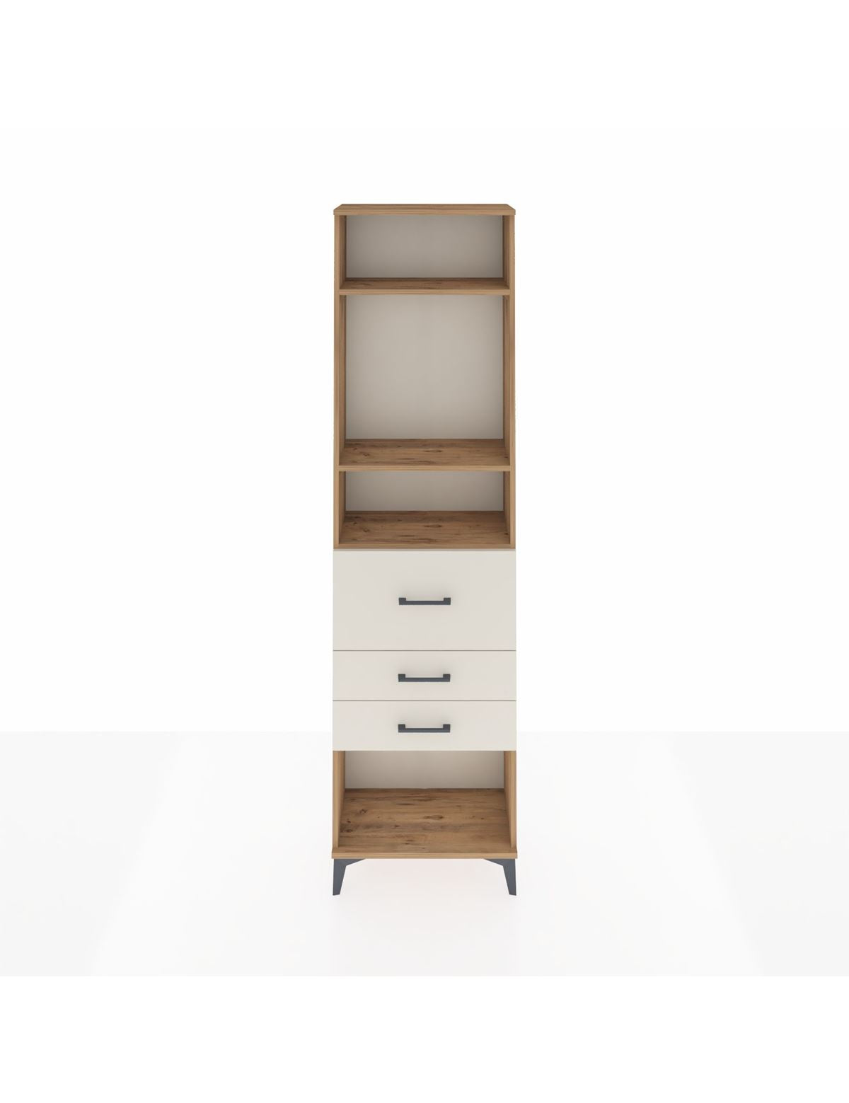 Arges Dolap 3 Raflı 3 Çekmeceli 60x30x221 Çam-Aytaşı