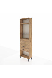 Arges Dolap 3 Raflı 3 Çekmeceli 60x30x221 Çam-Çam