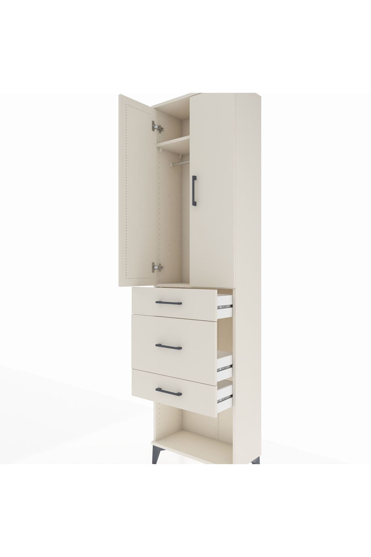 Arges Dolap 2 Raflı 3 Çekmeceli Tek Askılı 60x30x221 Aytaşı-Aytaşı