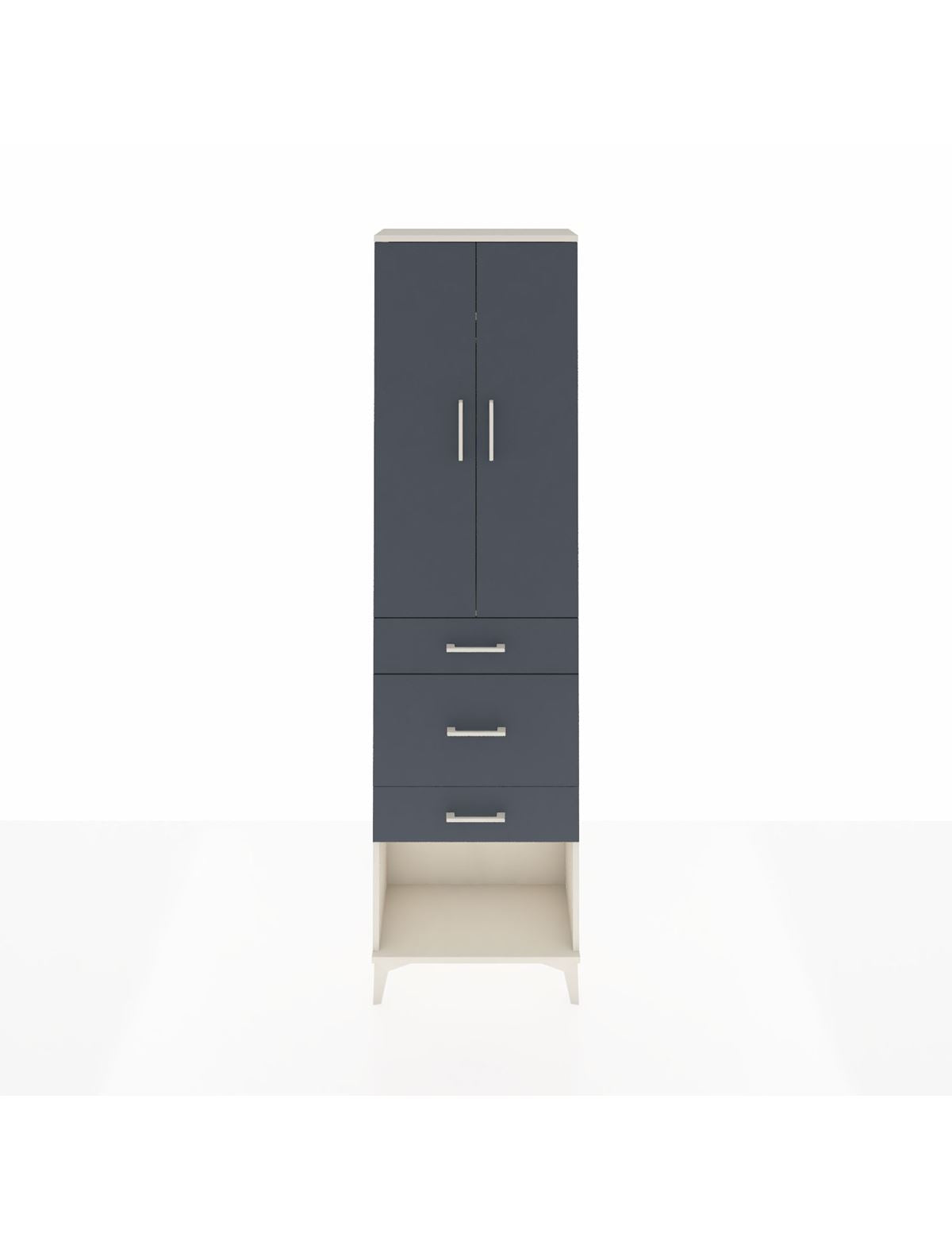 Arges Dolap 2 Raflı 3 Çekmeceli Tek Askılı 60x30x221 Aytaşı-Antrasit