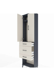 Arges Dolap 2 Raflı 3 Çekmeceli Tek Askılı 60x30x221 Antrasit-Aytaşı