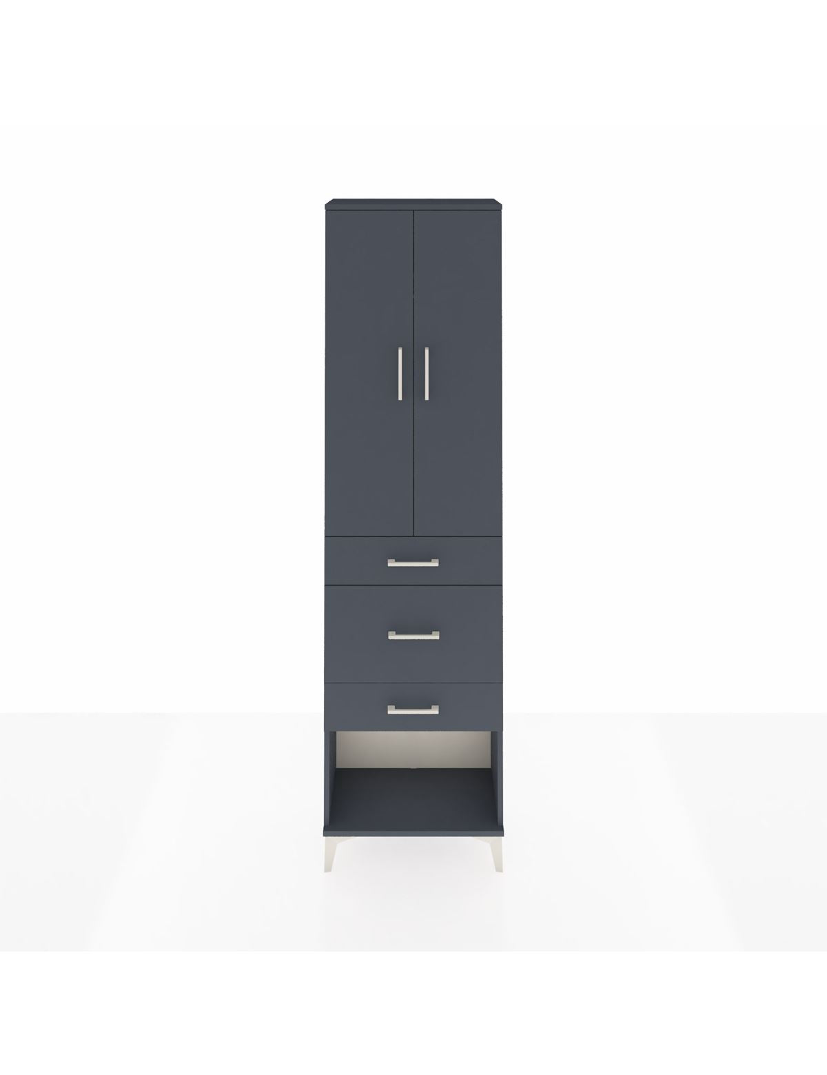 Arges Dolap 2 Raflı 3 Çekmeceli Tek Askılı 60x30x221 Antrasit-Antrasit