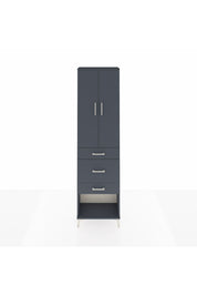 Arges Dolap 2 Raflı 3 Çekmeceli Tek Askılı 60x30x221 Antrasit-Antrasit