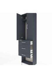 Arges Dolap 2 Raflı 3 Çekmeceli Tek Askılı 60x30x221 Antrasit-Antrasit