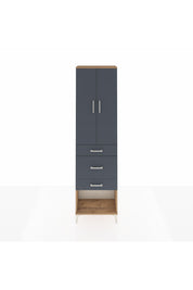 Arges Dolap 2 Raflı 3 Çekmeceli Tek Askılı 60x30x221 Çam-Antrasit