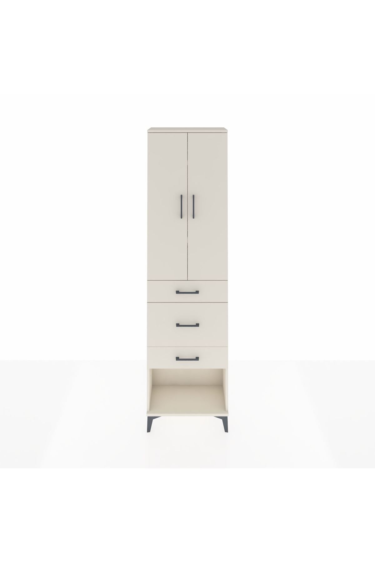 Arges Dolap 3 Raflı 3 Çekmeceli 2 Kapaklı 60x30x221 Aytaşı-Aytaşı