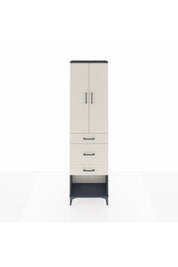 Arges Dolap 3 Raflı 3 Çekmeceli 2 Kapaklı 60x30x221 Antrasit-Aytaşı