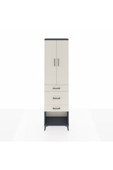 Arges Dolap 3 Raflı 3 Çekmeceli 2 Kapaklı 60x30x221