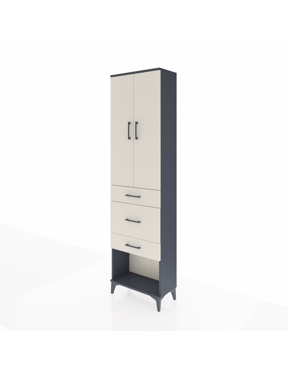 Arges Dolap 3 Raflı 3 Çekmeceli 2 Kapaklı 60x30x221 - S29M152V4A