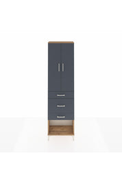 Arges Dolap 3 Raflı 3 Çekmeceli 2 Kapaklı 60x30x221 Çam-Antrasit