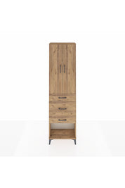 Arges Dolap 3 Raflı 3 Çekmeceli 2 Kapaklı 60x30x221 Çam-Çam
