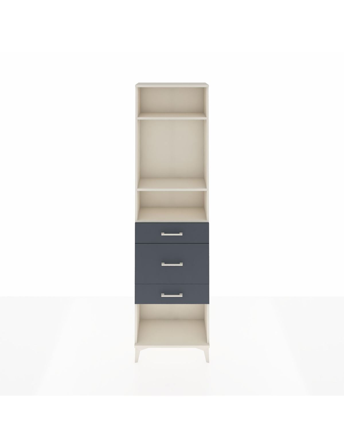 Arges Dolap 3 Raflı 3 Çekmeceli 60x30x221 Aytaşı-Antrasit