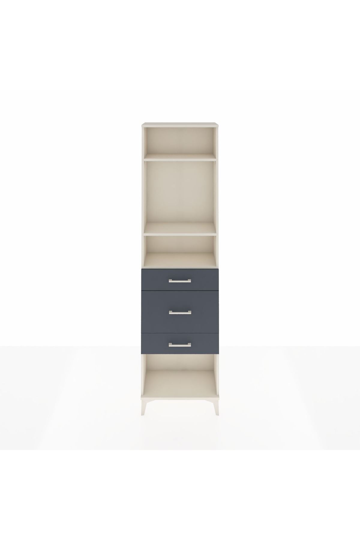 Arges Dolap 3 Raflı 3 Çekmeceli 60x30x221 Aytaşı-Antrasit