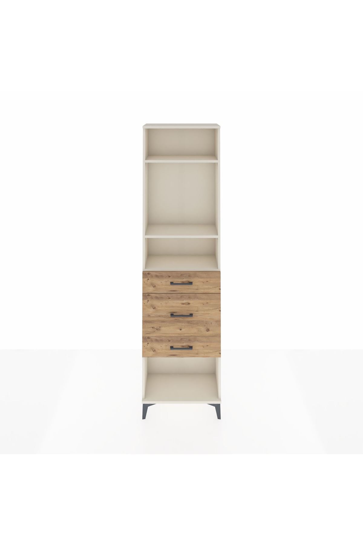 Arges Dolap 3 Raflı 3 Çekmeceli 60x30x221 Aytaşı-Çam