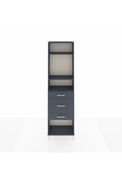 Arges Dolap 3 Raflı 3 Çekmeceli 60x30x221 Antrasit-Antrasit