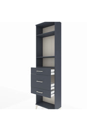 Arges Dolap 3 Raflı 3 Çekmeceli 60x30x221 Antrasit-Antrasit