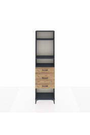 Arges Dolap 3 Raflı 3 Çekmeceli 60x30x221 Antrasit-Çam