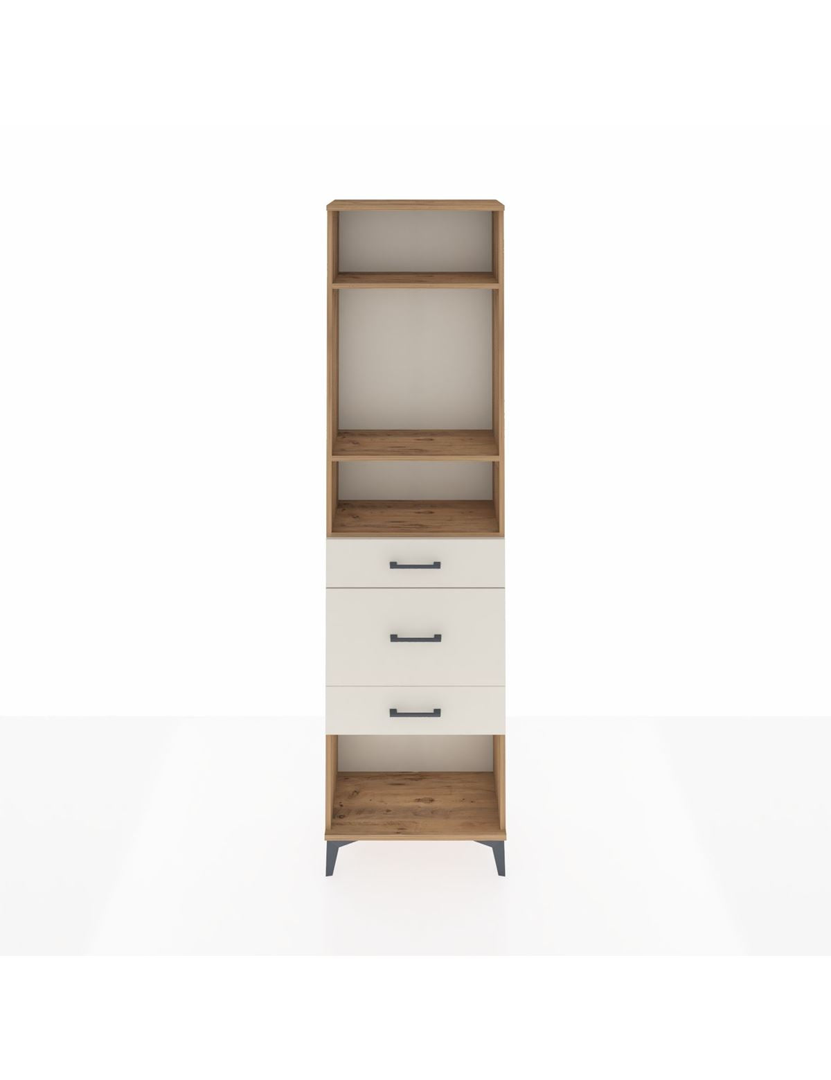 Arges Dolap 3 Raflı 3 Çekmeceli 60x30x221 Çam-Aytaşı