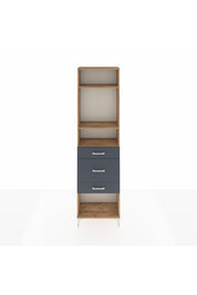 Arges Dolap 3 Raflı 3 Çekmeceli 60x30x221 Çam-Antrasit