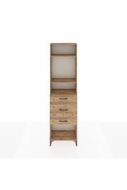 Arges Dolap 3 Raflı 3 Çekmeceli 60x30x221 Çam-Çam