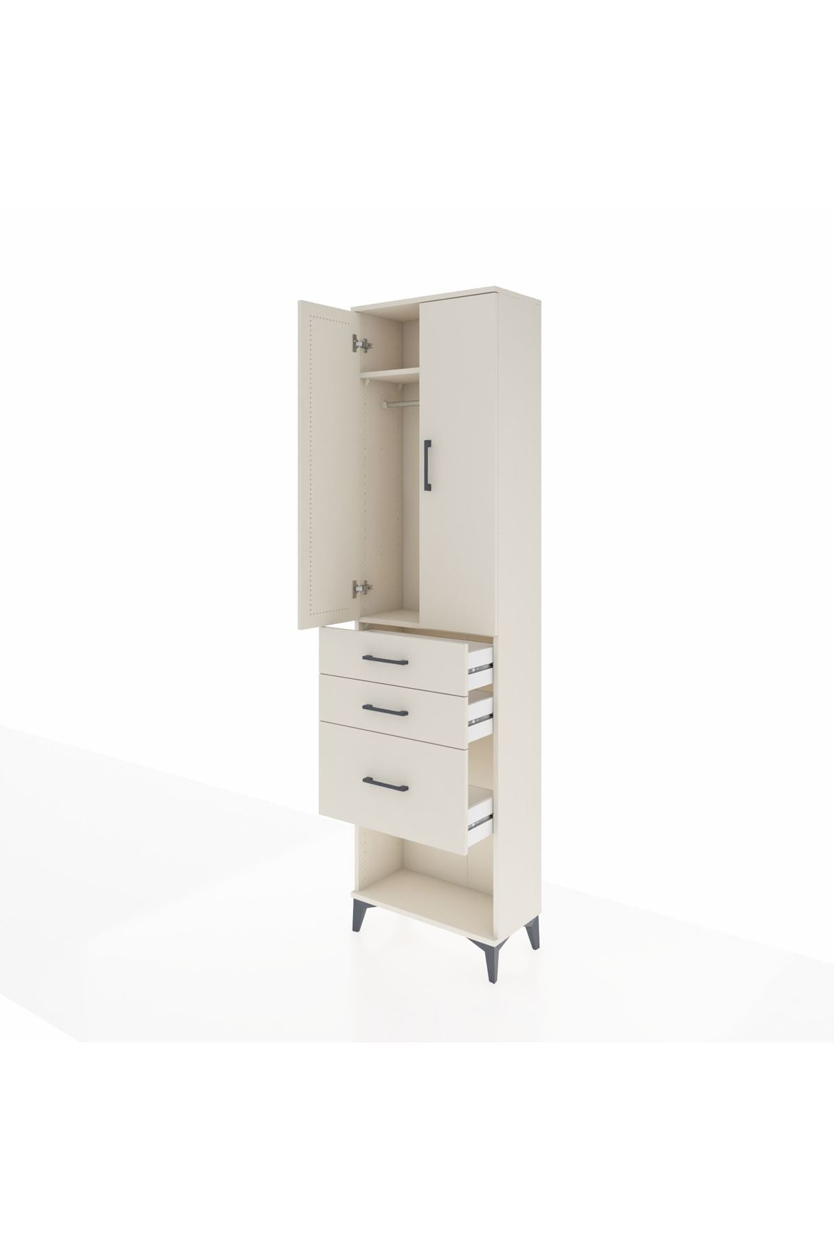 Arges Dolap 2 Raflı 3 Çekmeceli Tek Askılı 60x30x221 Aytaşı-Aytaşı