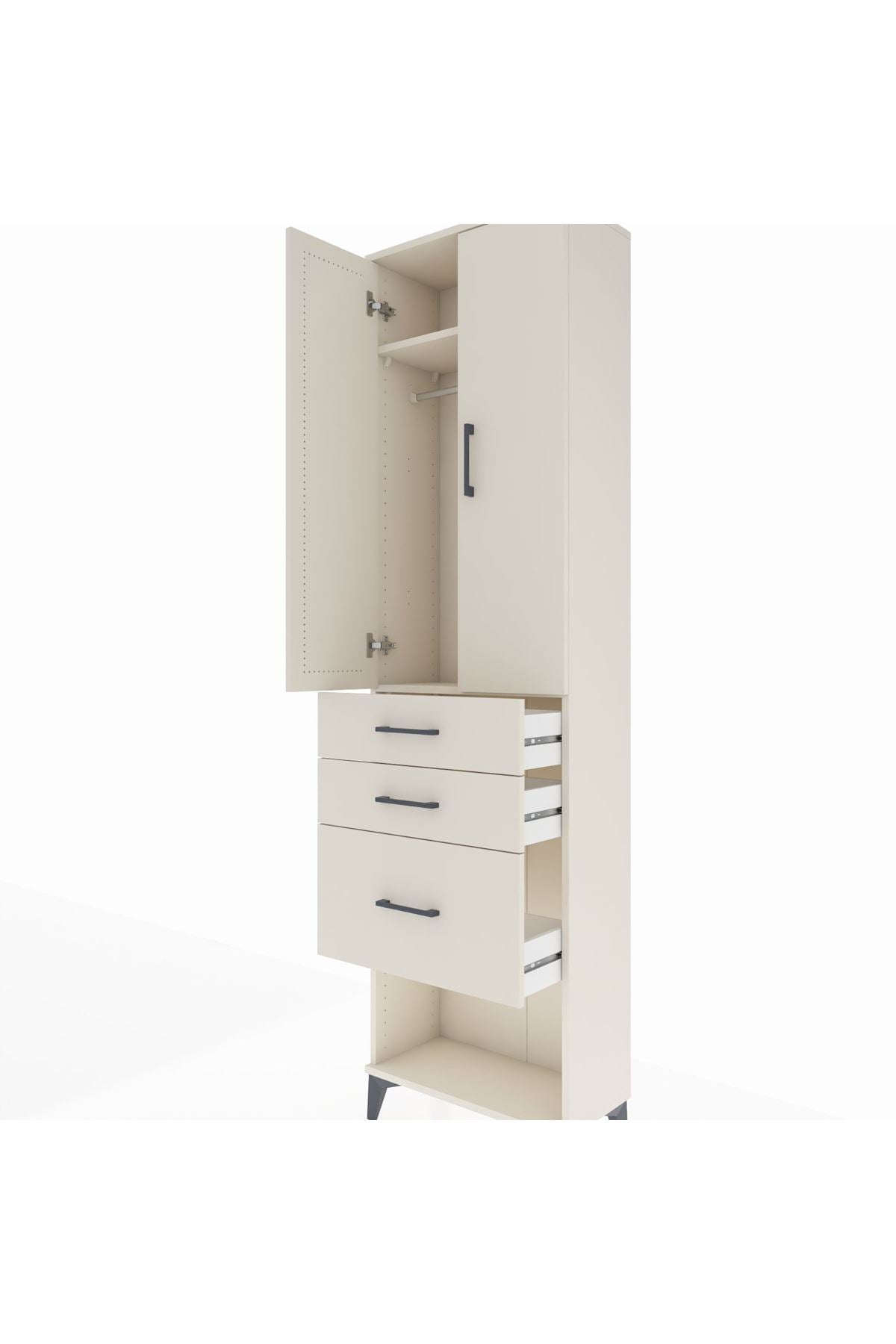 Arges Dolap 2 Raflı 3 Çekmeceli Tek Askılı 60x30x221 Aytaşı-Aytaşı