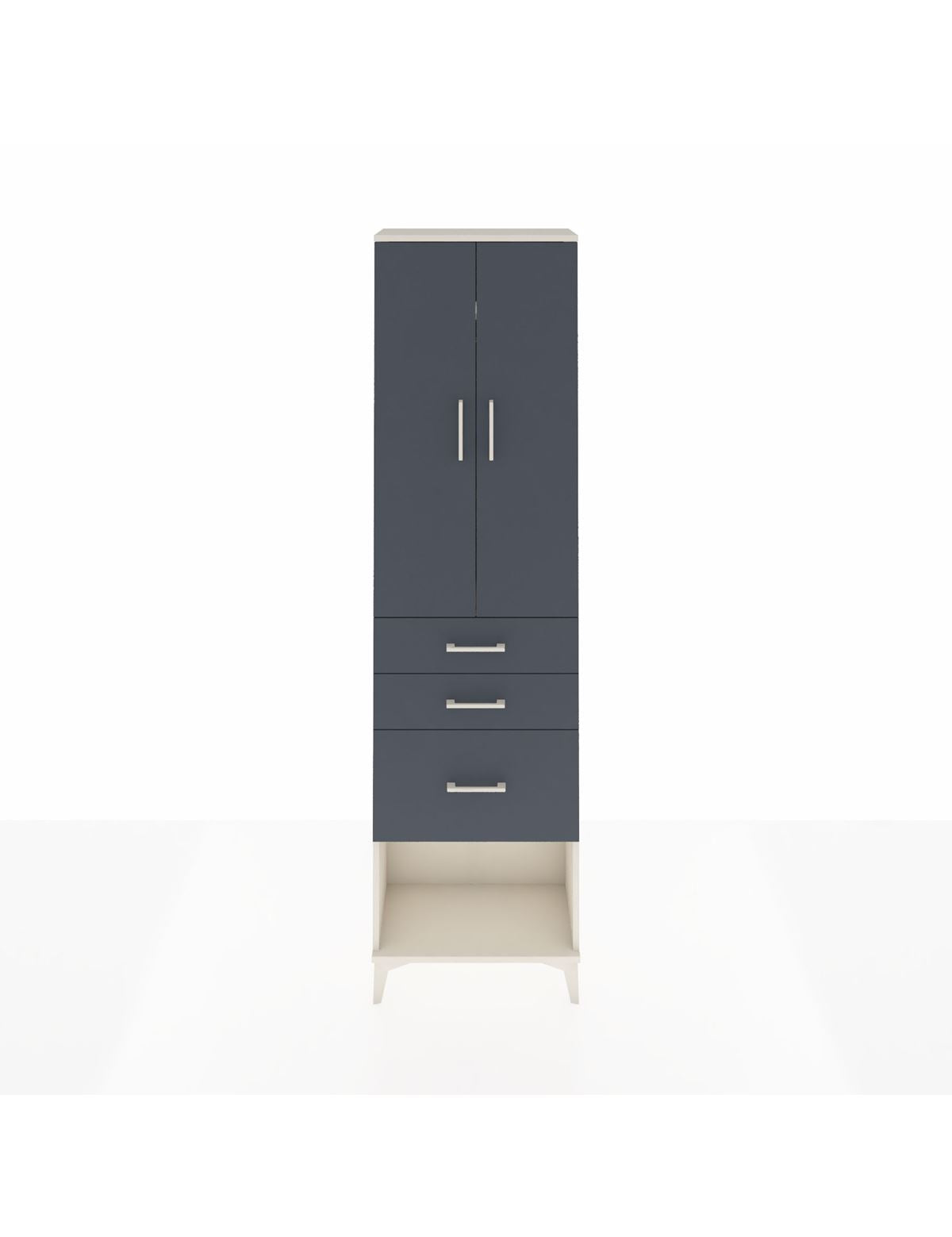 Arges Dolap 2 Raflı 3 Çekmeceli Tek Askılı 60x30x221 Aytaşı-Antrasit