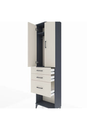 Arges Dolap 2 Raflı 3 Çekmeceli Tek Askılı 60x30x221 Antrasit-Aytaşı