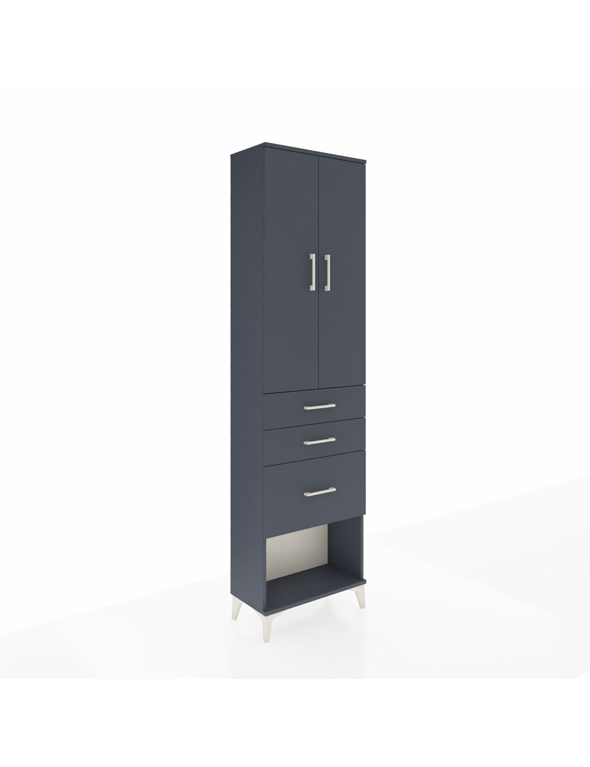 Arges Dolap 2 Raflı 3 Çekmeceli Tek Askılı 60x30x221 Antrasit-Antrasit